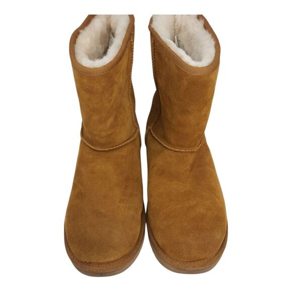 Koolaburra Suede Mid-Calf Boots Chestnut Tan Fur Lined Womens Size 11 - Picture 9 of 14